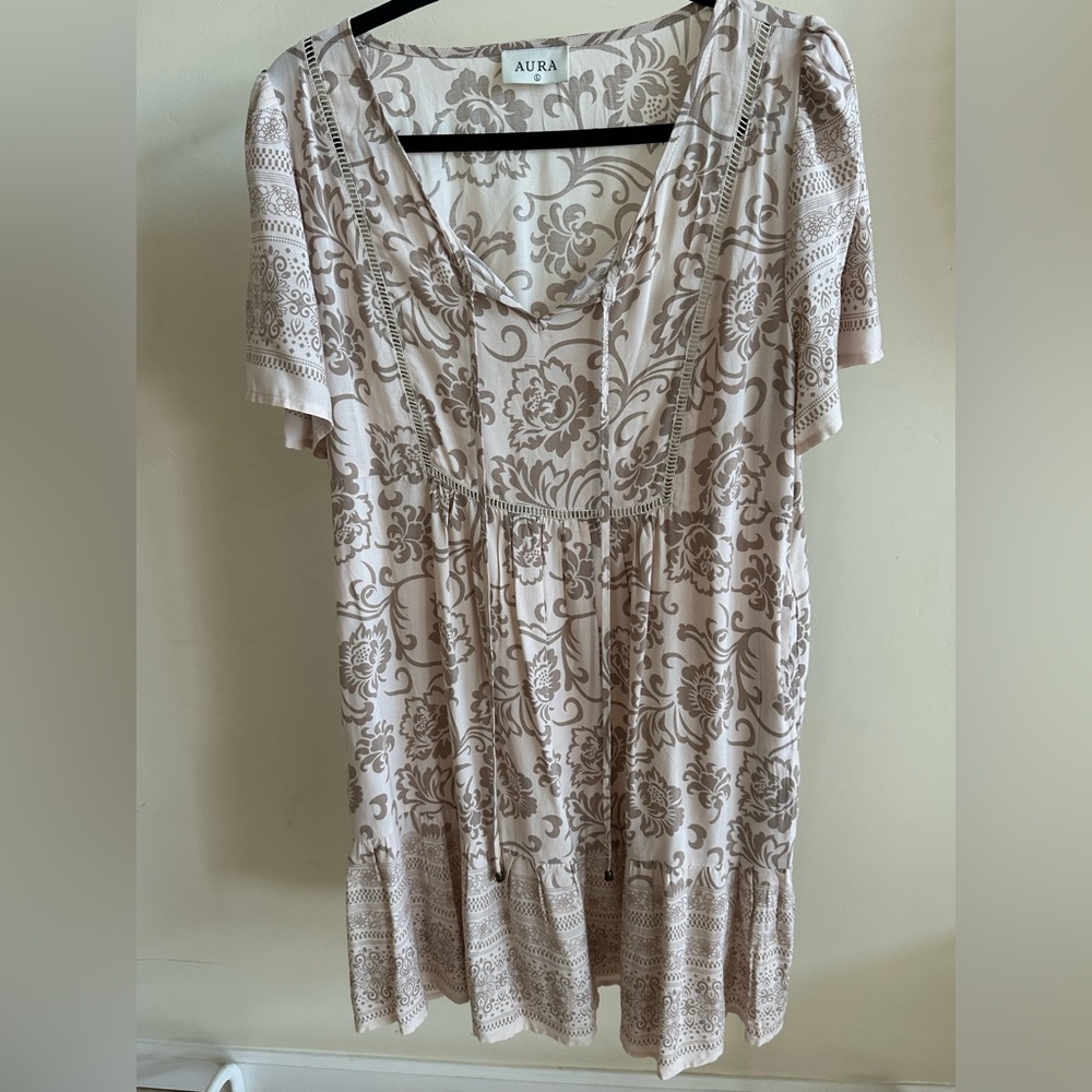 Floral Patterned Short Sleeve Dress